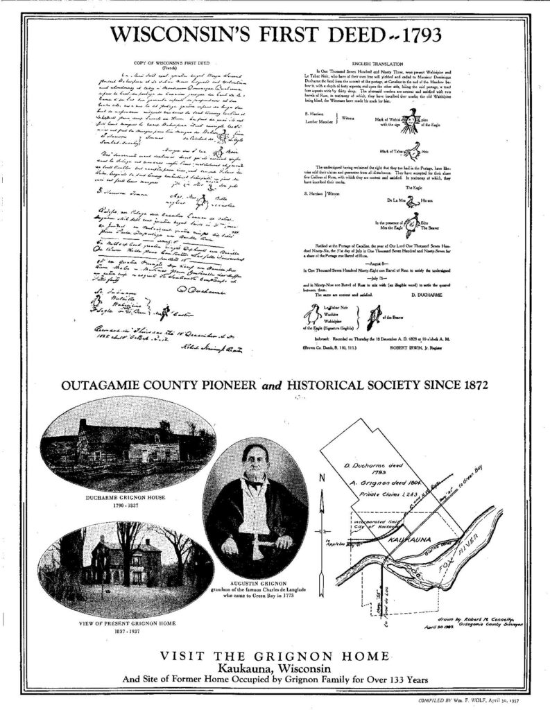 First Land Deed in WI